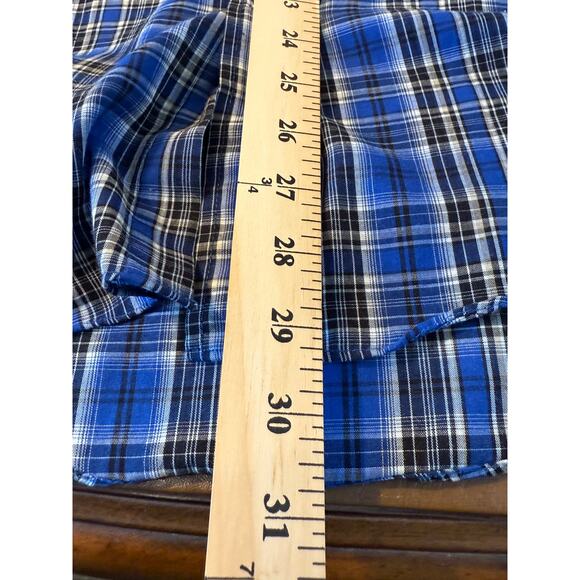 Plains Western Wear Blue Plaid Pearl Snap Shirt Men’s M  Cowboy Rodeo Y2K - Picture 6 of 7